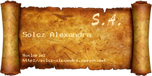Solcz Alexandra névjegykártya
